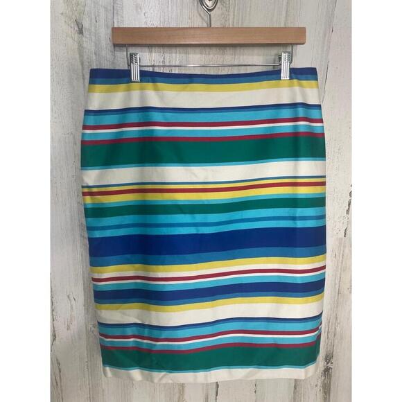 Talbots Multicolor Striped Pencil Skirt size 12 NWT Office Business Casual Work - Picture 3 of 8